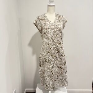 Athleta White and Brown Patterned Dress
